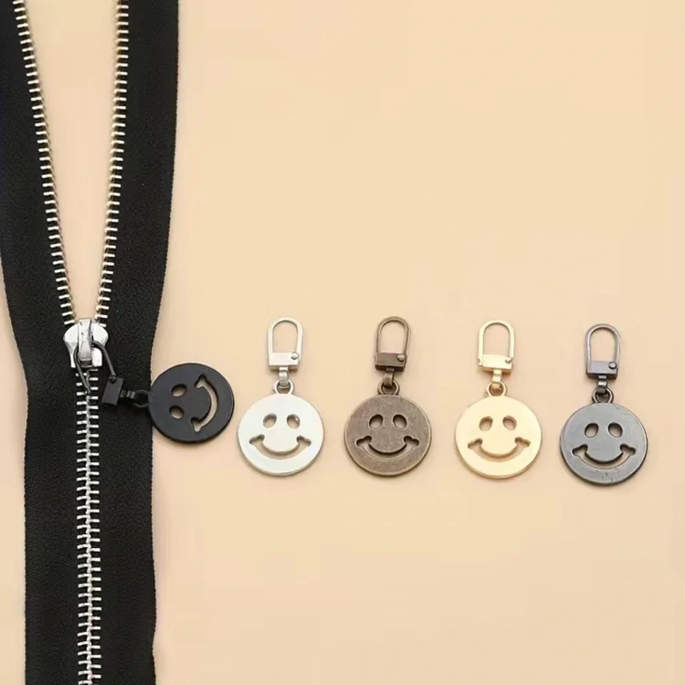 5pc Assorted Smiley Metal Zipper Pulls - Charms - Picture 2 of 3